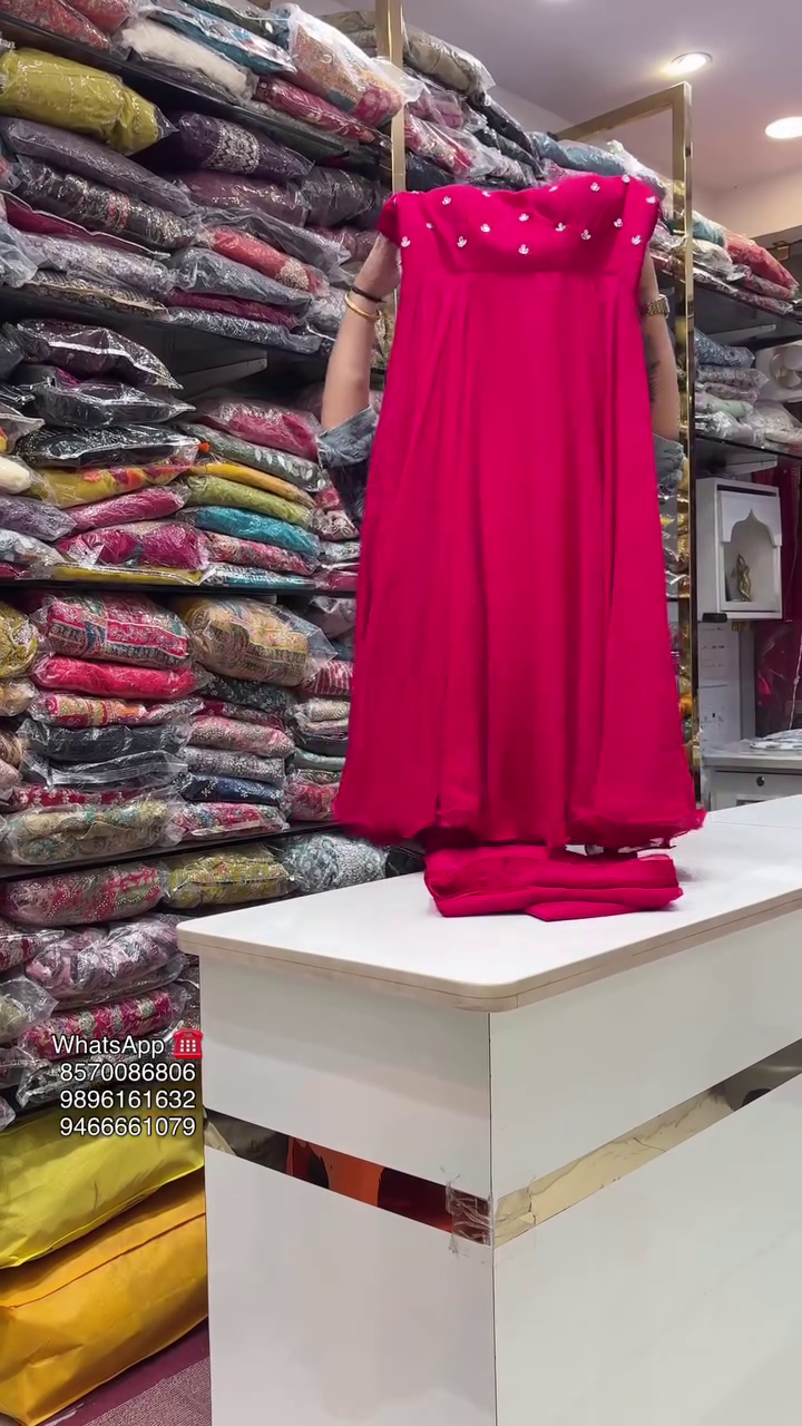 Rani Pink Elegant Anarkali Suit with Modern Flair - Image 10