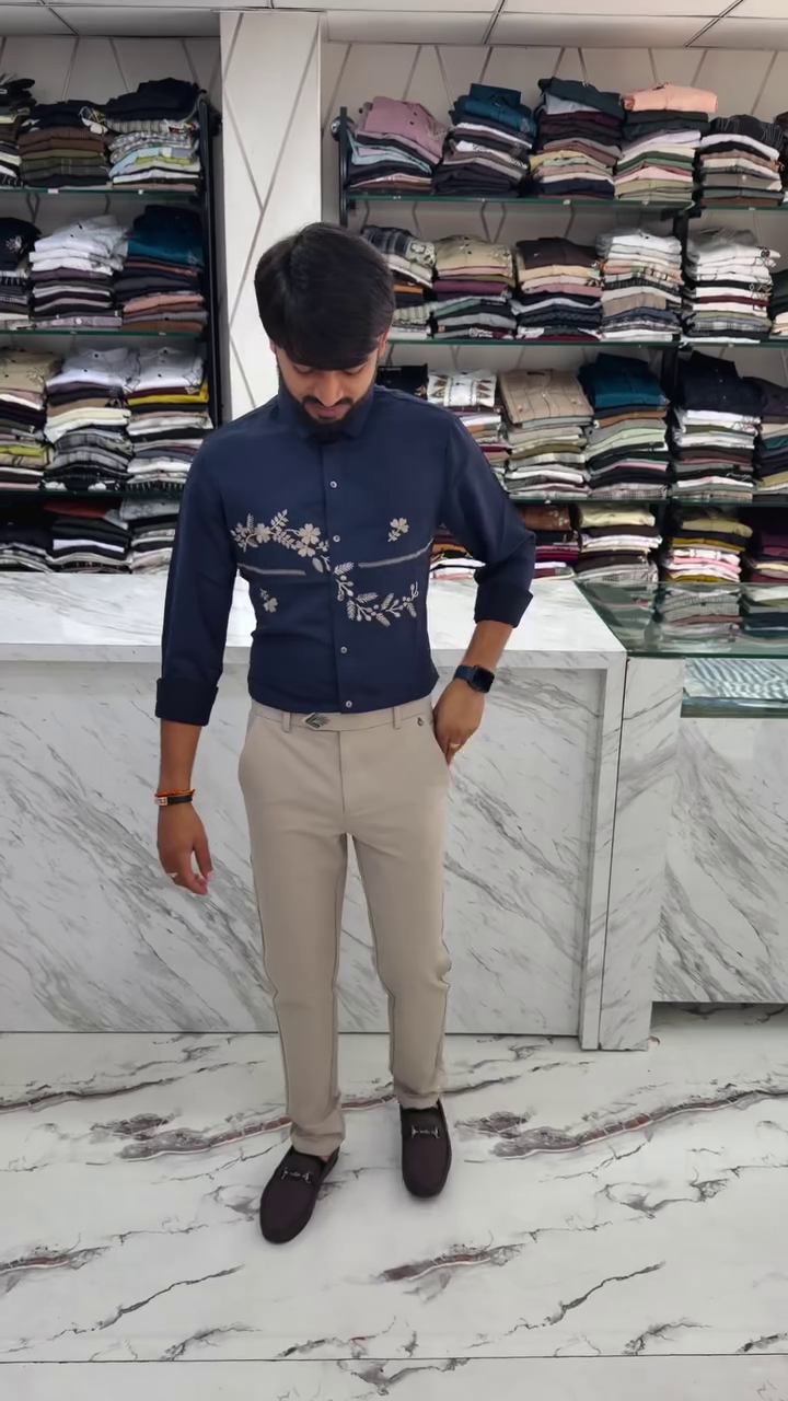 Floral Printed Spread Collar Pure Cotton Shirt