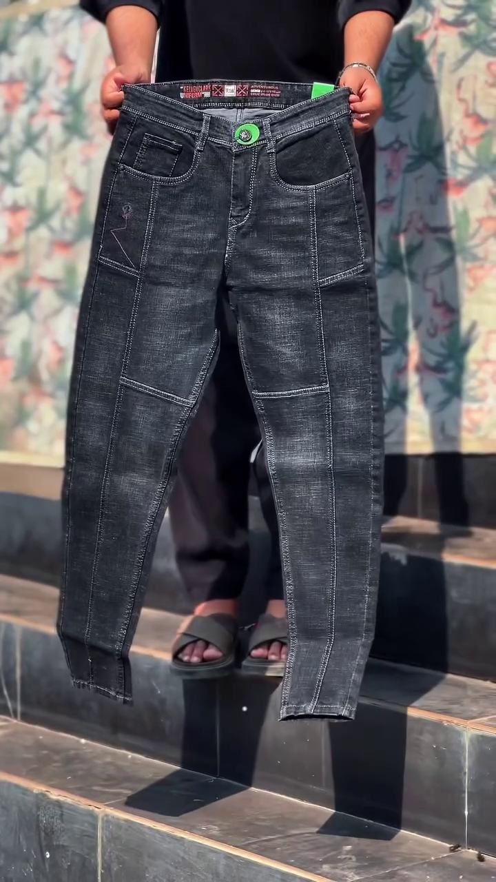 Boys Lt Grey six Pocket Cargo Jeans with Patches - Image 5