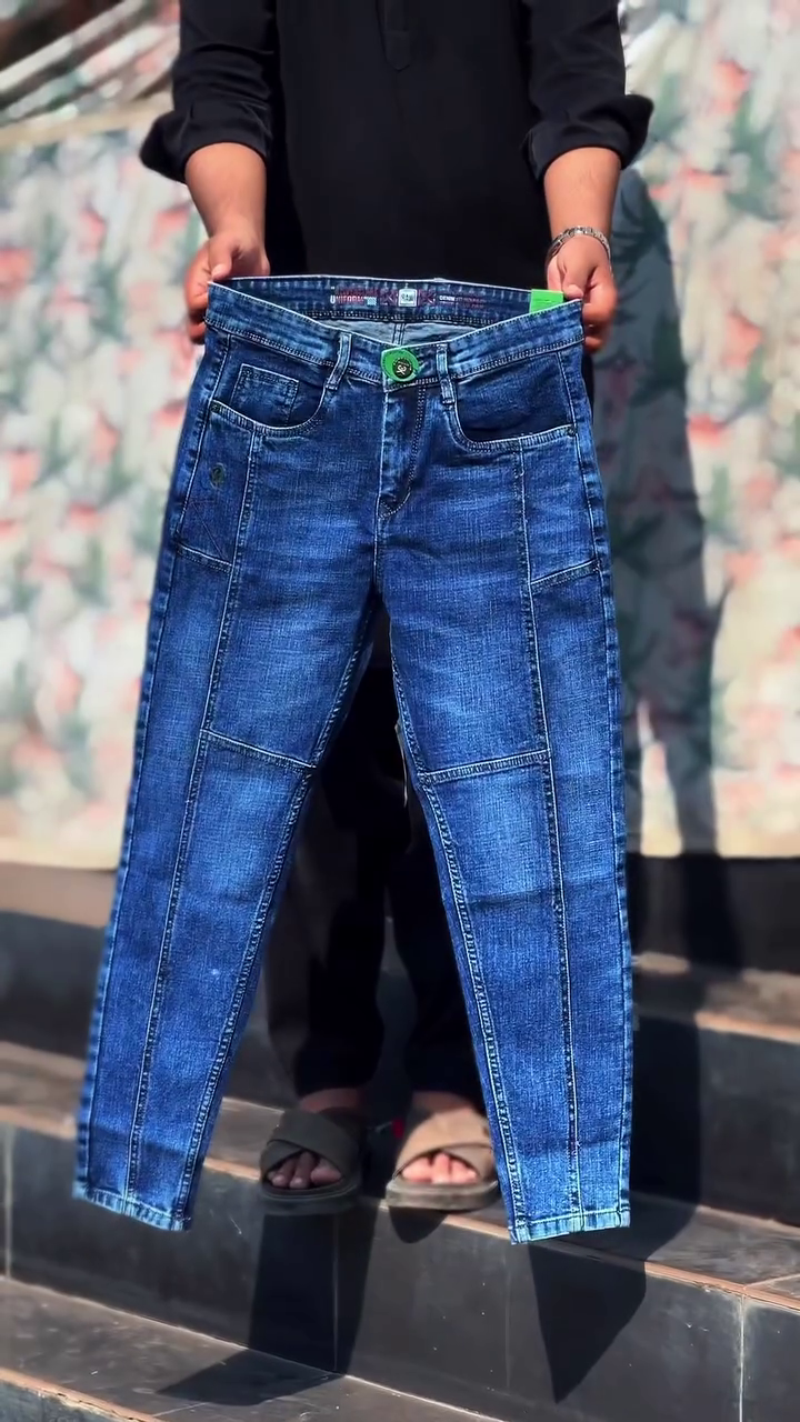 Boys Lt Grey six Pocket Cargo Jeans with Patches - Image 4