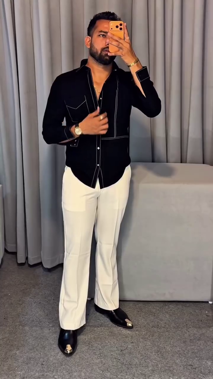 Men Black Regular Fit Solid Casual Over Shirt - Image 6